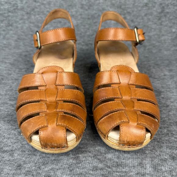 Dansko Millie Fisherman Sandals Brown Leather Wedge Heel size 39 Women's 8.5 - Picture 10 of 11